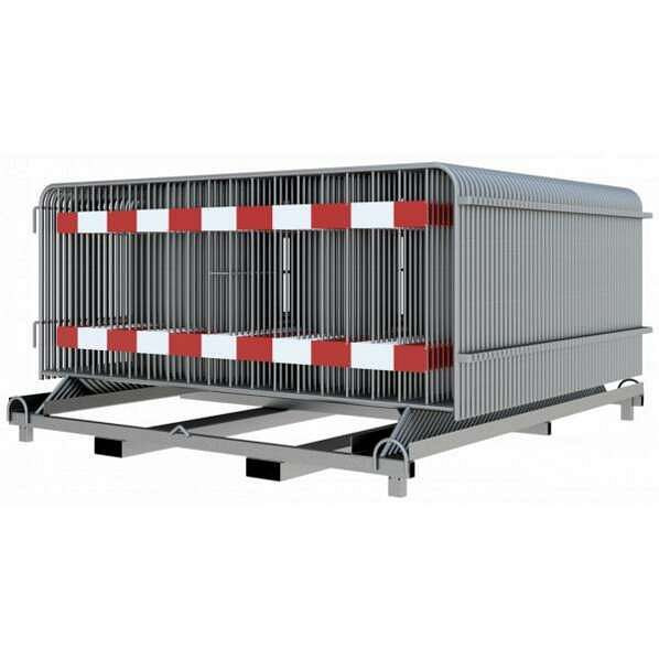 Schake Absperrgitter SET bestehend aus: 50x Absperrgitter 2,50 mx 1,10 m, mit zwei Tastleisten, rot / weiß, RA2/B, 1x Stapelpalette, 419_020E2-SET50