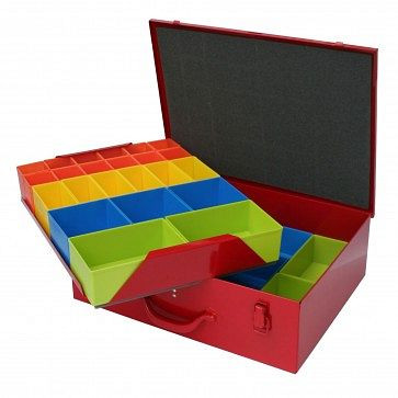 ADB Sortimentekoffer Typ SK3, Maße LxBxH: 437x330x68 mm, Farbe Sortimentskoffer: Feuerrot (RAL3000), 88402