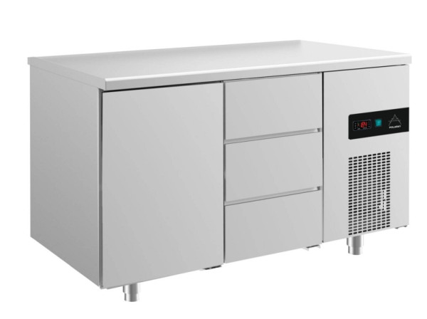 A&S Polarny Kühltisch -2 bis +8°C mit 1x Tür und 1x drei Schubladen rechts, 1400 x 700 x 850 mm, KT2TD