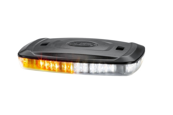 HELLA LED-Warnleuchte, Micro Lightbar, 12/24V, gelb, Kabel: 500mm, Anbau, gelb / weiß, 2RL 014 566-411