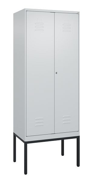 C+P Umkleidespind Classic PLUS SW, Gestell, 2 Abteile, 2120x800x500mm, 7035/7035, Zylinderschloss, 0800327-22 S10024