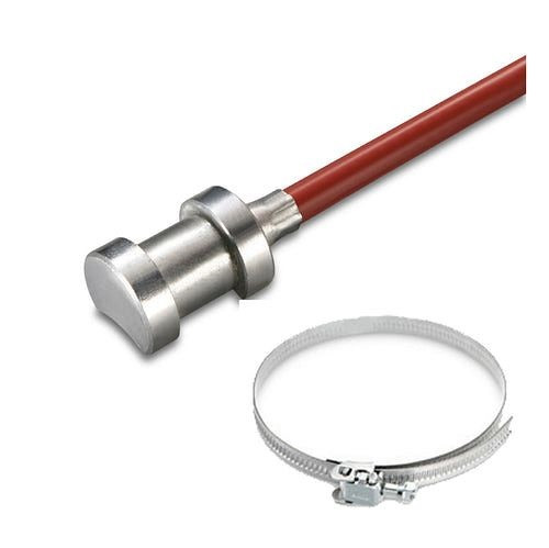 Environ Anlegetemperaturfühler mit Silikonleitung bis 250°C, inkl. Metallspannband, PT1000 Anlegefühler, ENANTF200S01
