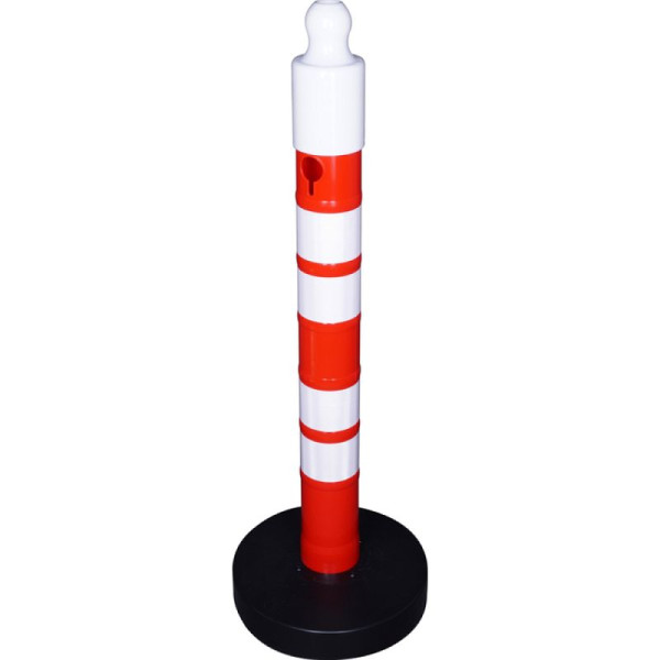 Stein HGS Kettenpfosten -Maxi Plus- aus PP, Höhe 1200mm, Ø 110mm, ca. 3,5kg, reflektierend, befüllbarer Fuß, 12910