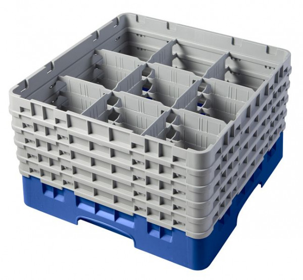 Cambro Spülkorb mit 9 Fächer Camrack® 25,8 cm Blau, 9S958168