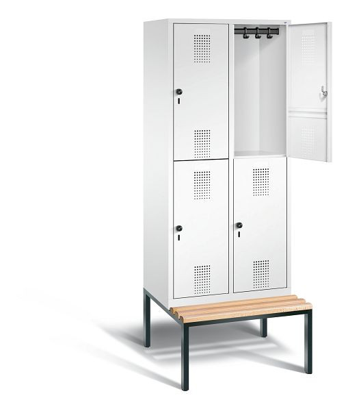 C+P Spind doppelstöckig Evolo, H2090xB810xT815mm, Farbe: Verkehrsweiß, 48350-22 S10153