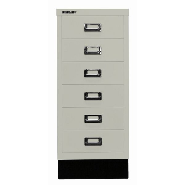 Bisley MultiDrawer™, Inkl. Sockel, DIN A4, 6 Schubladen, 673 gänsegrau, L296S673