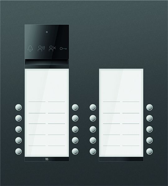 TCS Türkontrollsystem PES PRO Audio Außenstation 20T 4 Spalten UP RAL7016 anthrazitgrau, ASU600420-0017