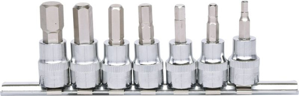 KS Tools 3/8" CHROMEplus Bit-Stecknuss-Satz Innensechskant, 7-teilig 4-12mm, 918.3921