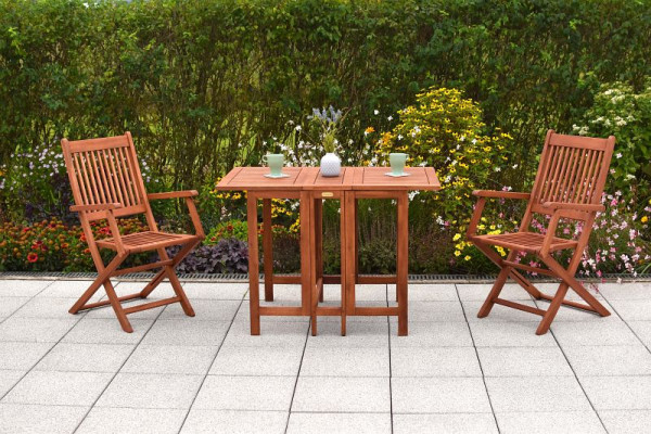 Merxx Rio Set 3-teilig, 2 Rio Klappsessel, 1 Klappentisch, 107 x 65 cm, FSC Eukalyptusholz, 50088-011
