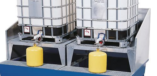 DENIOS Aufsteckbare Spritzschutzwand, verzinkt, für Auffangwanne TC-2F und TC-2A, 114568