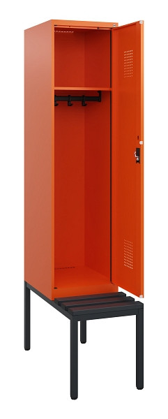 C+P Spind Evolo PLUS, 1 Abteil, 1950x400x815mm, 2004/2004, Zylinderschloss, Material Sitzfläche Kunststoff, Sitzbank, 0490505-12 S10104