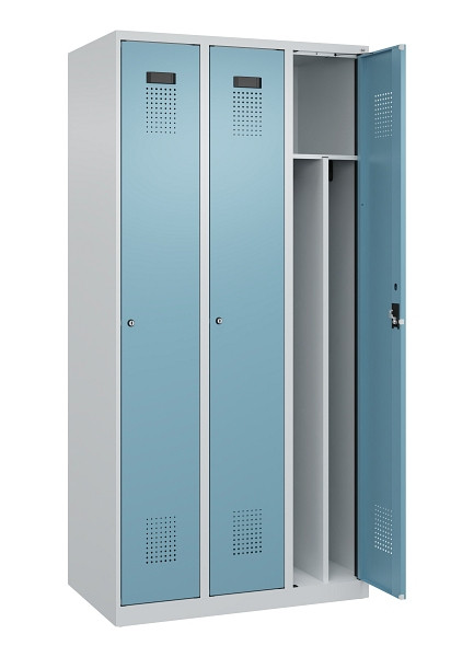 C+P Spind Evolo PLUS, 3 Abteile, 1850x900x500mm, 7035/0010, Verschluss Zylinderschloss, 049000-30F S10036