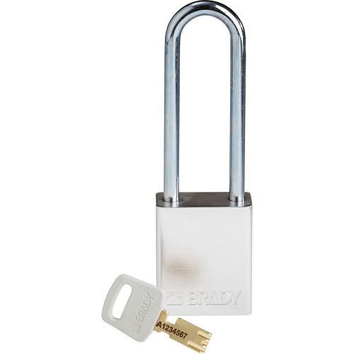 Brady Vorhängeschloss SafeKey, Aluminium lichte Bügelhöhe 76,20 mm, weiß, 311993