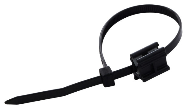 HELLA Kabelbinder, Länge: 200mm, Breite: 4.8mm, Ø von: 0.7mm, Ø bis: 3.0mm, Anschluss seitlich, quer (schräg), geclipst, schwarz, 8HL 185 549-031