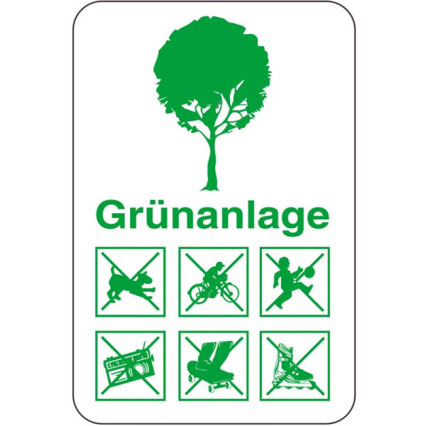 Stein HGS Sonderschild, Grünanlage, 400 x 600 mm, Text: grün, 14994