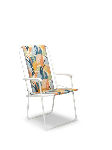 BEST Chiemsee, Klappstuhl hohe Rückenlehne, Weiß / Tropical, 34216912