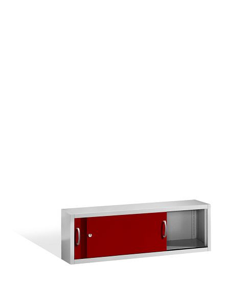 C+P Aufsatzschrank Acurado, H500xB1600xT400mm, Farbe: Lichtgrau / Rubinrot, Bügelgriff, 1 OH, 2144-00 S10041