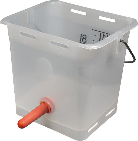 Patura Nuckel-Tränkeeimer 13 l transparent komplett mit Sauger, mittel und 1-Click-Ventil, 361451