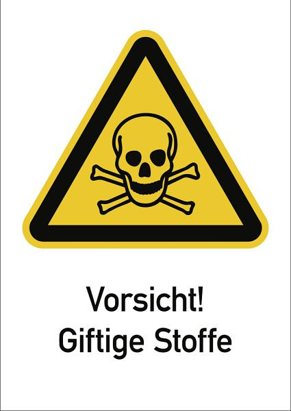 Moedel Vorsicht! Giftige Stoffe ISO 7010, Kombischild, Folie, 131x185 mm, 99024
