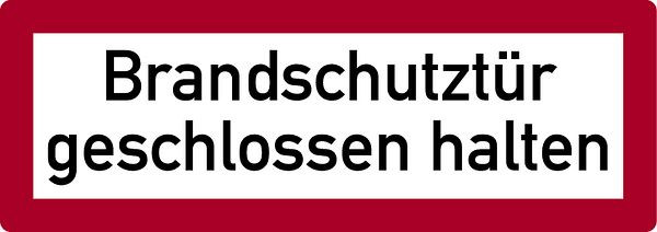 Schilder Klar Brandschutzzeichen Brandschutztür geschlossen halten, 297x105 mm Folie selbstklebend, langnachleuchtend, 159/80