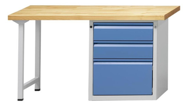 ANKE Werkbänke Kombiwerkbank, Modell 803 E, 1500 x 700 x 850 mm, RAL 7035/5012, BMP 50 mm, 510.617