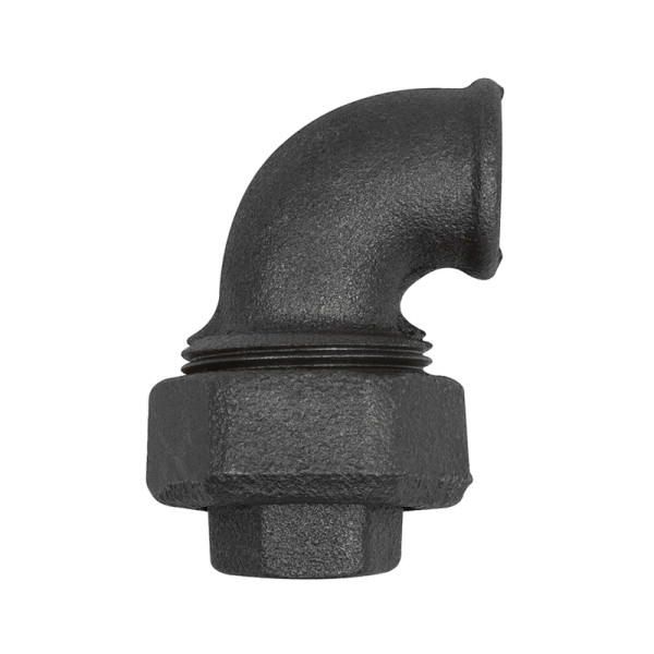 Riegler Verschraubung Bogen 95, flachdichtend, IG/IG Rp 1/2, Temperguss schwarz, 133638