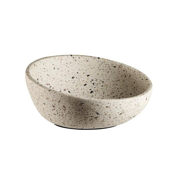 APS Dekoschale/Obstschale TERRAZZO - Beton, Ø 22 cm, Höhe 6 / 10,5 cm, 1,1 Liter, Terrazzooptik, 30080