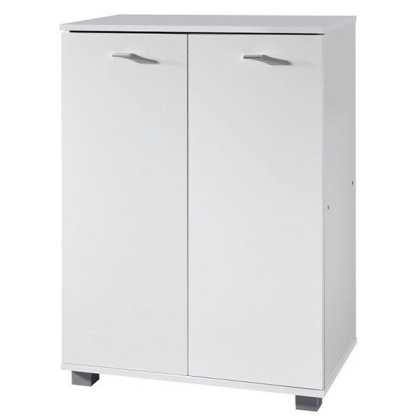 Wohnling Design Schuhschrank TAJA modern Holz Weiß 12 Paar Schuhe 4 Fächer 2 Türen, WL1.348