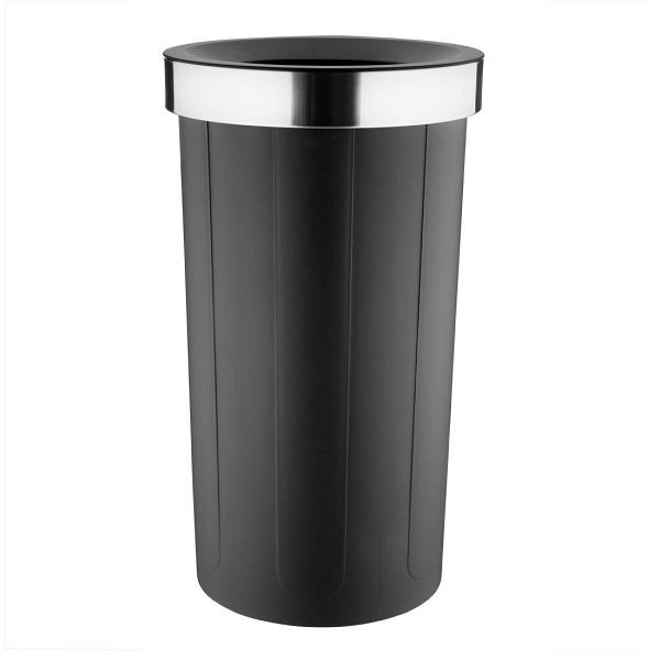 Bolero Mülleimer, offener Deckel, schwarz, 60 l, HT462, 5050984767999
