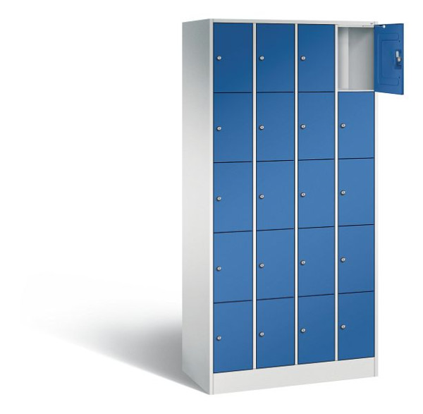 C+P Schließfachschrank Serie 8070, H1950xB900xT480mm, Farbe: Lichtgrau / Enzianblau, 80700-40 S10013