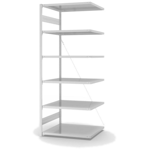 hofe AntiBac Anbauregal, zerlegt, 6 Böden 2500 x 800 x 1000 mm, Antibakterielle Beschichtung in weiß (ähnlich RAL 9016), HKA25810ANT