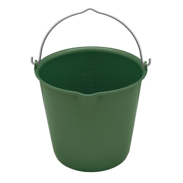 Growi Futtereimer 15 Liter mit Ausgießer, lebensmittelecht, 380 mm Ø, 270 mm Höhe, grün, 10062971