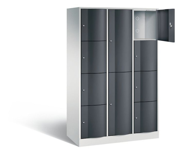 C+P Kombi-Schließfachschrank Resisto, H1950xB1148xT540mm, Farbe: Lichtgrau / Schwarzgrau, 8070-3723 S10024