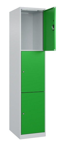 C+P Schließfachschrank Evolo PLUS, 3 Fächer, 1850x400x500mm, 7035/6037, 049000-123 S10011