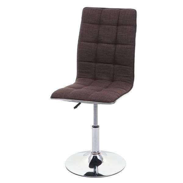 Mendler Esszimmerstuhl HWC-C41, Stuhl Küchenstuhl, höhenverstellbar drehbar, Stoff/Textil MVG, braun, 74281