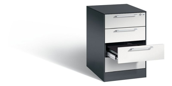 C+P Karteischrank Asisto, H710xB440xT600mm, Farbe: Schwarzgrau / Lichtgrau, Bügelgriff, 146275-422 S10009