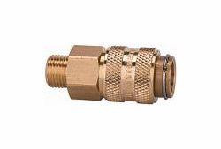 Riegler Schnellverschlusskupplung NW 5, beidseitig absperrend, Messing, Außengewinde, 107492