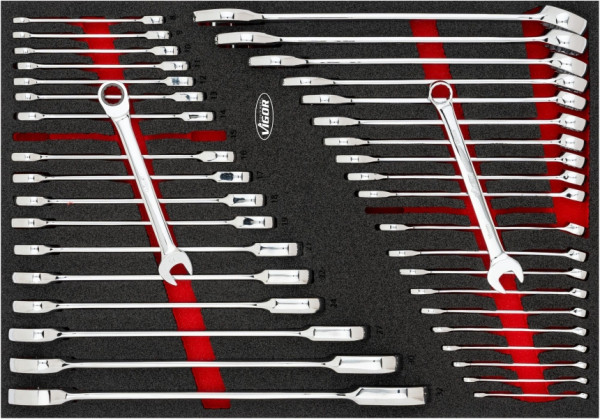 VIGOR Ratschen Ring-Maulschlüssel Satz, 40-teilig, 6 – 36 mm, Anzahl Werkzeuge: 40, V6807N