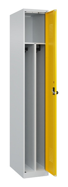 C+P Spind Evolo PLUS, 1 Abteil, 1850x300x500mm, 7035/1023, Verschluss Drehriegel, 049000-10F S10001