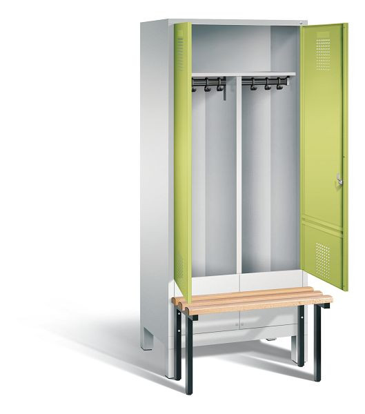 C+P Schwarz-Weiss-Spind Evolo, H1850xB810xT815mm, Farbe: Lichtgrau / Viridingrün, 48032-22 S10083