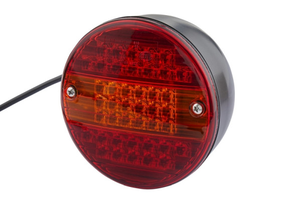 HELLA Heckleuchte, LED, 24V, Anbau/geschraubt, Scheibenfarbe: rot/gelb, Kabel: 500mm, Stecker: Flachstecker, links/rechts, 2SD 001 685-347