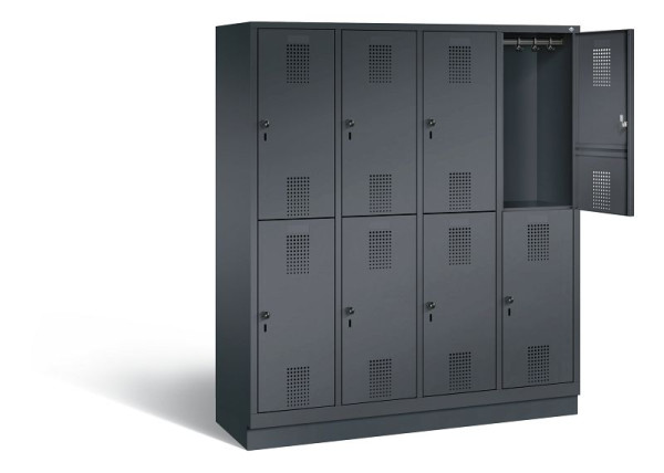 C+P Spind doppelstöckig Evolo, H1800xB1590xT500mm, Farbe: Schwarzgrau, 48320-42 S10024