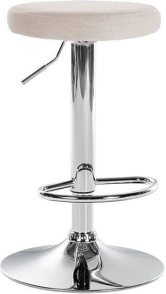 CLP Barhocker Ponte Samt chrom, creme, 322029, 4251756489069