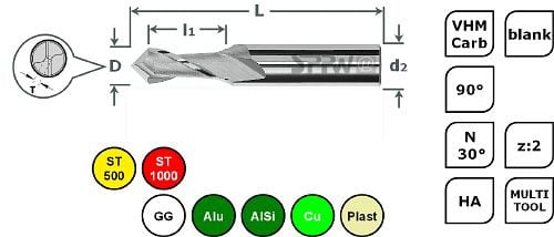 SPPW Multi-V VHM 90° N L: 100x32,0 z:2 Ø20,0, 6680902000