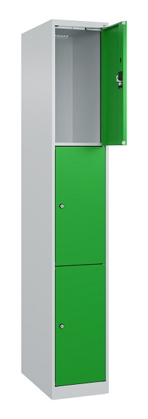 C+P Schließfachschrank Evolo PLUS, 3 Fächer, 1850x300x500mm, 7035/6037, 049000-103 S10011
