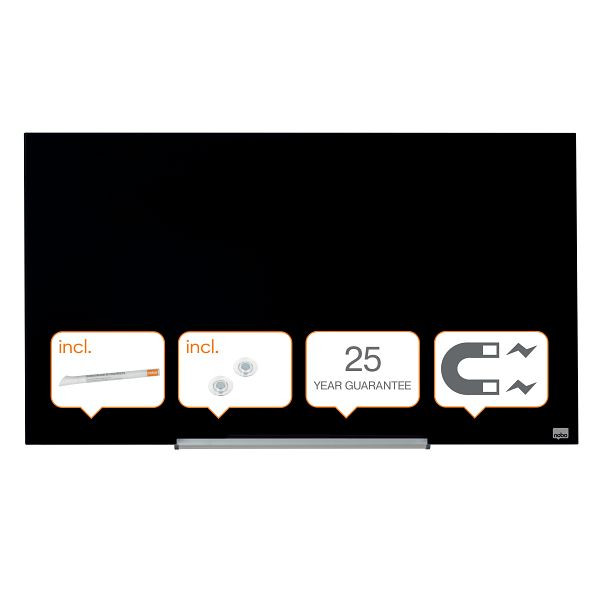Nobo Impression Pro Whiteboard Glas Widescreen 45", Farbe: Schwarz, 1905180