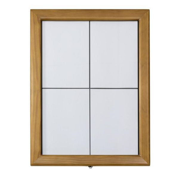 Securit Teak weiß LEDs Informationen 4xA4 Display (ohne Mast und Sockel), CU938