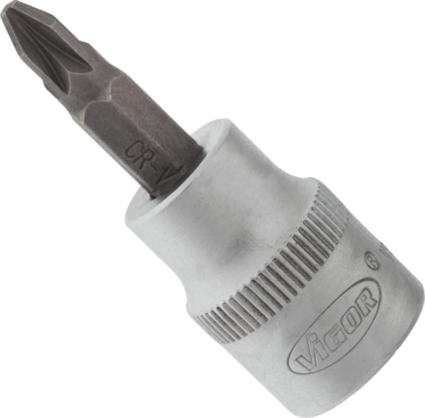 VIGOR Schraubendreher-Einsatz, Vierkant hohl 10 mm (3/8 Zoll), Pozidriv Profil PZ, PZ2, V2290N