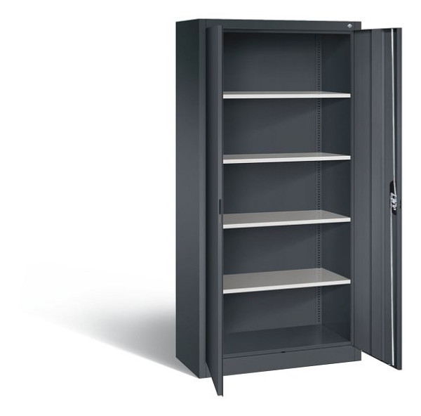 C+P Büroschrank Acurado, H1950xB930xT400mm, Farbe: Schwarzgrau, Muldengriff, 5 OH, 9260-000 S11606
