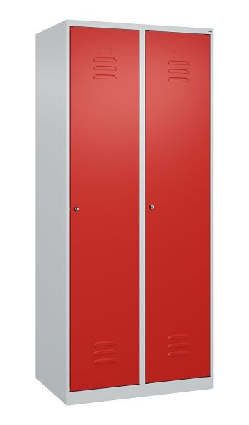 C+P Umkleidespind Classic PLUS mit Mitteltrennwand, 2 Abteile, 1850x800x500mm, 7035/3020, Zylinderschlösser, 080000-22F S10023
